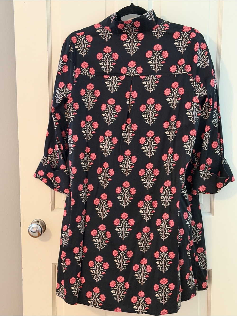 Tuckernuck Navy Dress with Pink Floral Motif - Picture 3 of 5